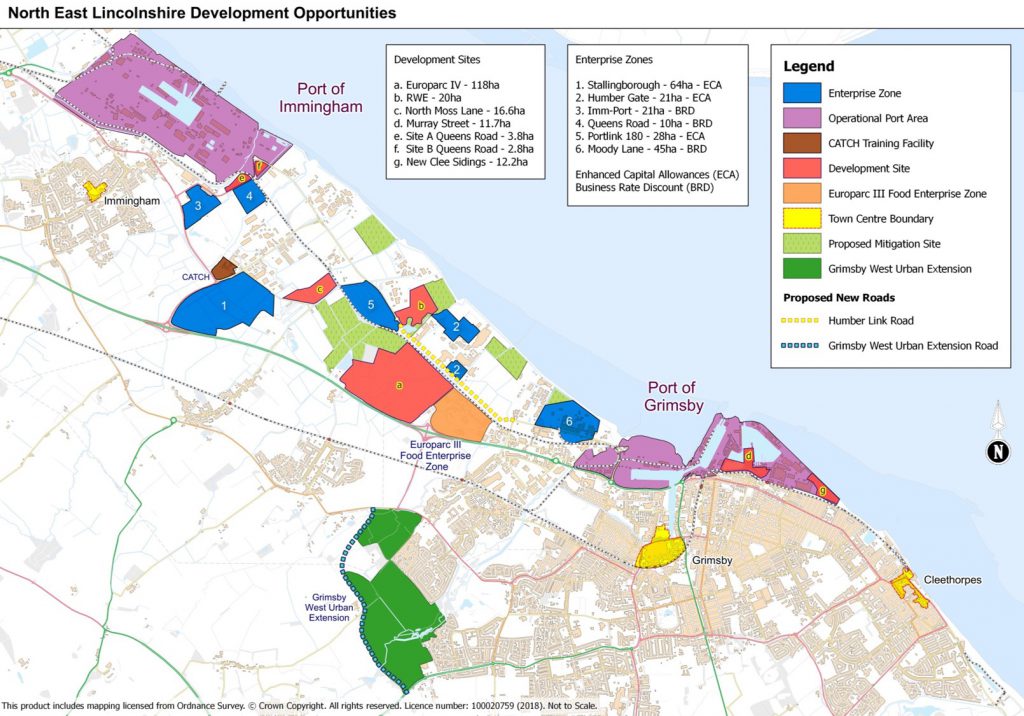 development opportunities map of North East Lincolnshire